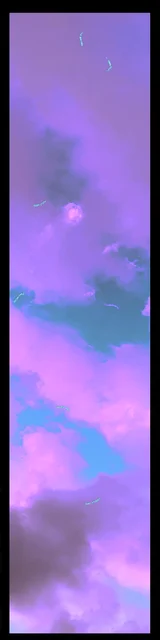 Free aesthetic bookmark featuring a purple cloud sky